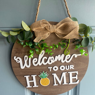 Interchangeable Brown Welcome Sign