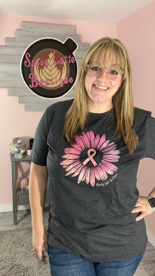 Pink Ribbon Sunflower Tee