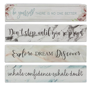 Positive Thoughts Wood Mini Block Signs