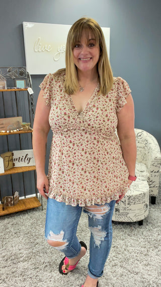 Floral Babydoll Ruffle Top