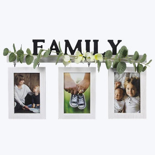 Wood Wall Triple Family 4x6 Photo Frame