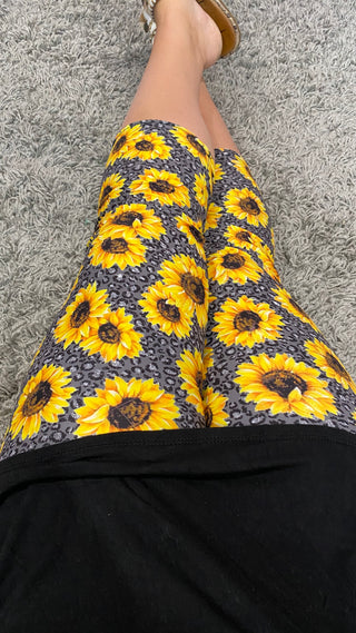 Cheetah Sunflower Capri Legging