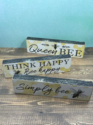 Wood Bee Block Signs