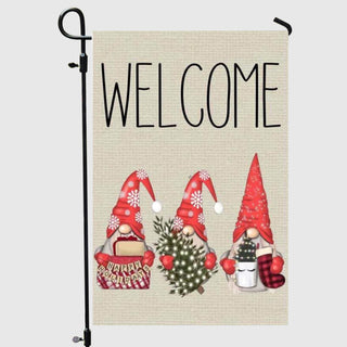 Christmas Gnome Garden Flag