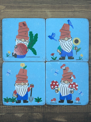 Garden Gnome Coaster Set