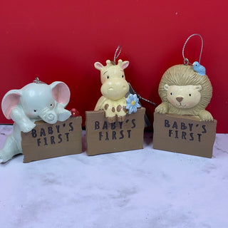 Baby's First Christmas Animal Ornaments