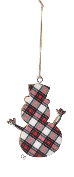 Plaid Snowman Ornaments