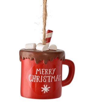 Hot Cocoa Mug Ornament - Merry Christmas