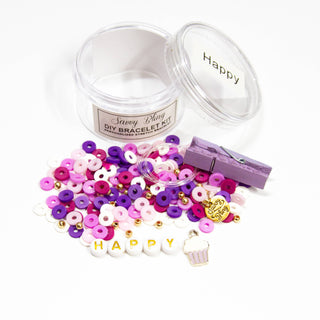 Purple Word Happy Cupcake Kids DIY Bracelet Kit