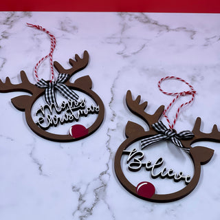 Custom Reindeer Hand Painted Ornaments