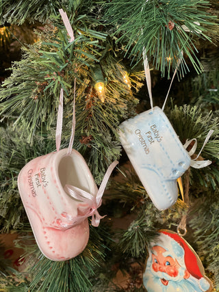 Ceramic Baby Shoe Ornament - Baby’s 1st Christmas