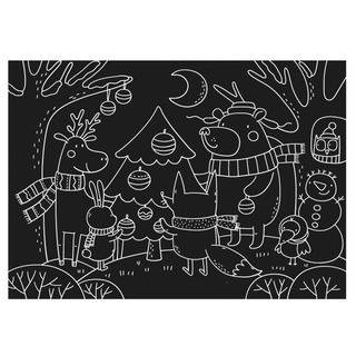 Chalkboard Forest Friends  Placemat 12x17