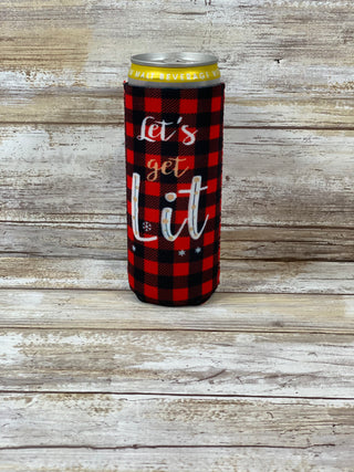 Neoprene Holiday Slim Can Koozie