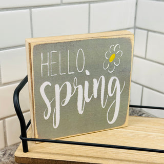 ‘Hello Spring’ Block Sign