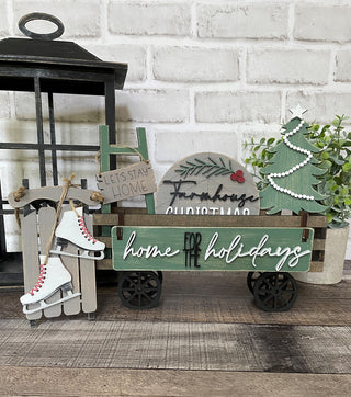 UNFINISHED Farmhouse Christmas Insert DIY Set for Wagon