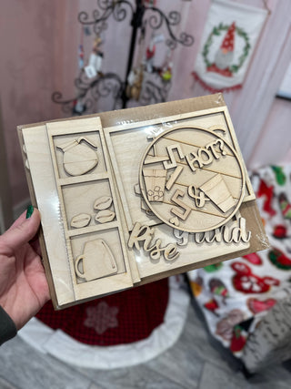 UNFINISHED Christmas Countdown Insert DIY Set for Wagon