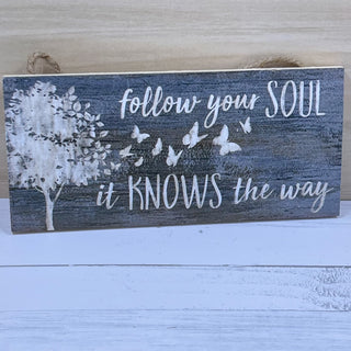 Assorted Wooden Positive Vibes Hanging Signs