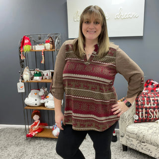 Brown and Burgundy Reindeer Gabby