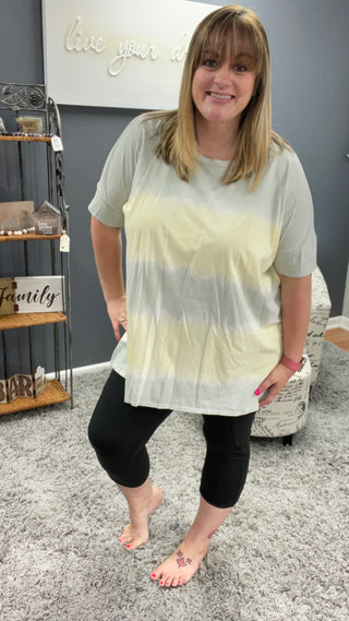 Oversized Tie Dye Round Neckline Cotton Jersey Top