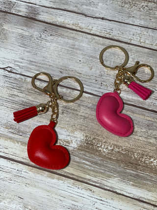 Suede Tassel Heart Shaped Keychain