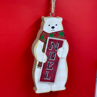 Modern Plaid Wood Ornaments