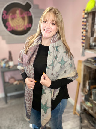 Star Pattern Blanket Scarf