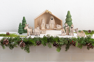 Wood Grain Nativity Set (12 pc. set)