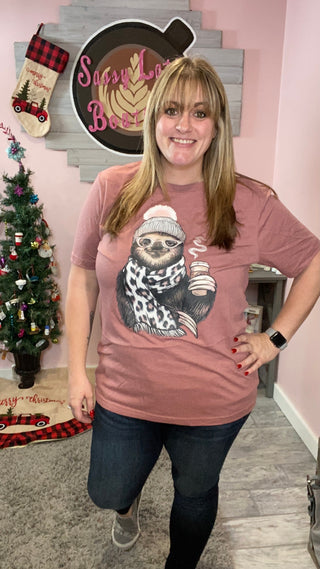 Mauve Snowy Sloth Tee