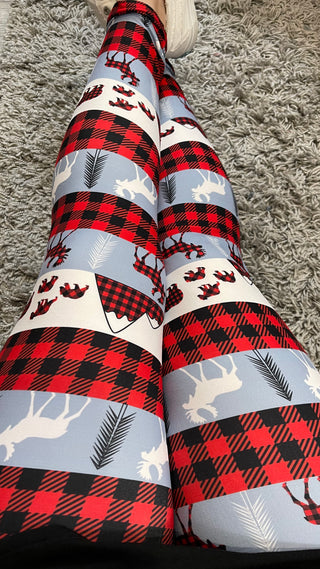 Plaid Moose Leggings