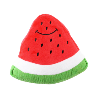 Smiley Watermelon Squeaker Plush Dog Toy