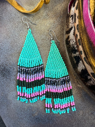 Bead Seed Fringe Earrings