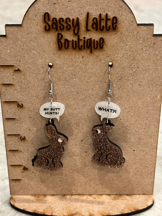 Chocolate Bunny Dangle Earrings