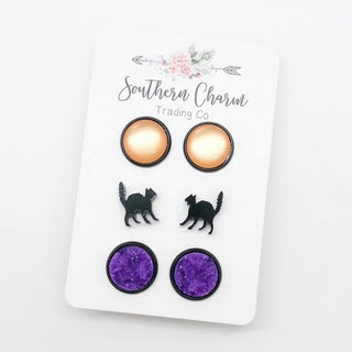 Fall & Halloween Triplet Earrings