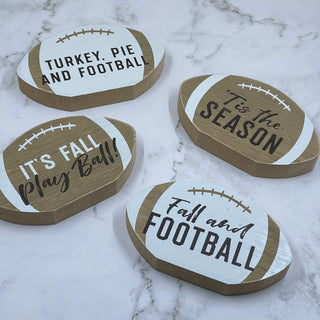 Wood Mini Tabletop Football Signs