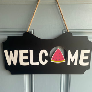 Interchangeable Black Welcome Sign