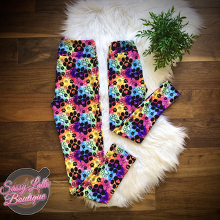 Tie Dye Paw Print Mommy & Me Leggings