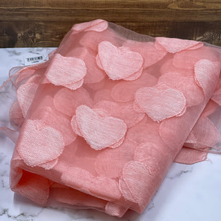 Sheer Pink Heart Scarf