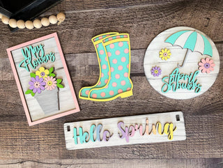 Hello Spring, April Showers Wagon Insert Set