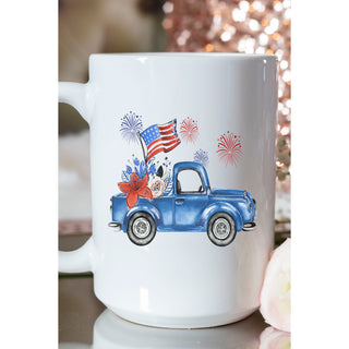 Blue Truck Fireworks Coffee Mug