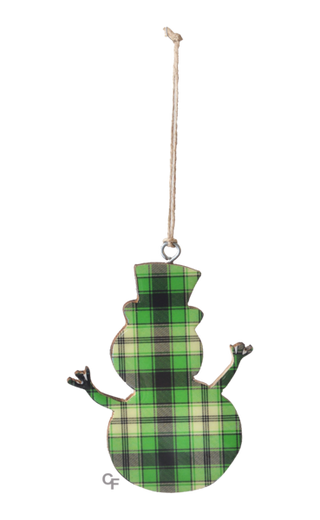 Plaid Snowman Ornaments