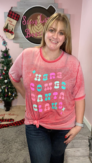 Acid Wash Santa Tee