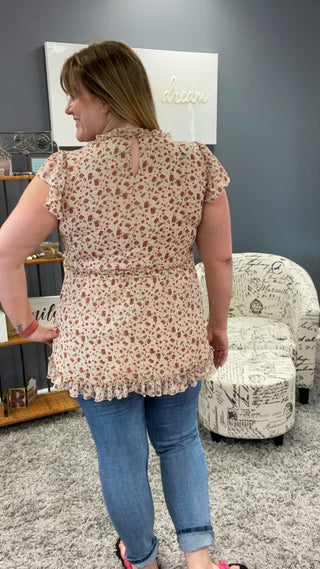 Floral Babydoll Ruffle Top