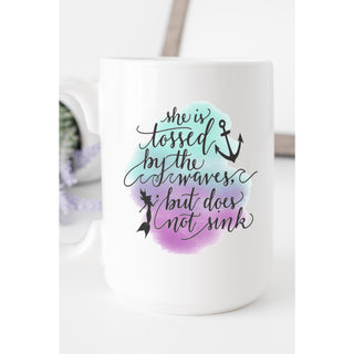 She Is Tossed By The Waves Mug