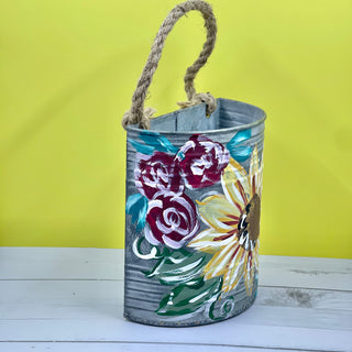 Sunflower Hanging Flower Bucket