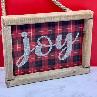 Holiday Hanging Plaid Signs