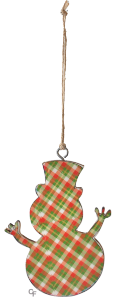 Plaid Snowman Ornaments
