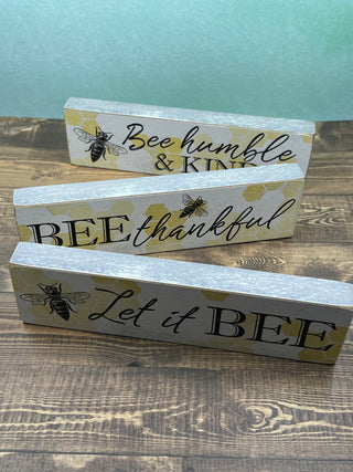 Wood Bee Block Signs