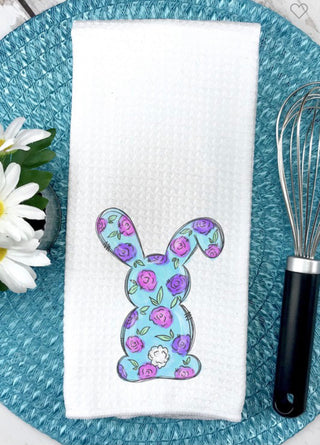 Floral Bunny Hand Towel