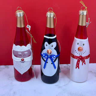 Holiday Glass Bottle Ornaments