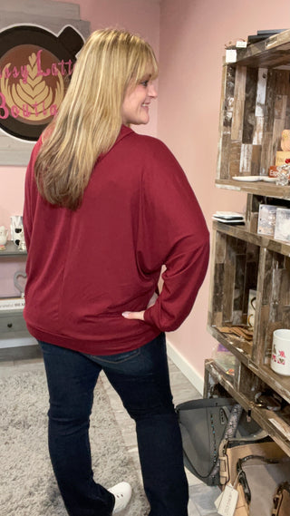 Burgundy Dolman Hoodie